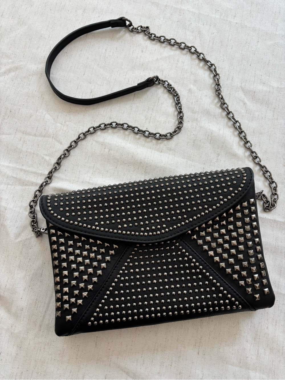 Studded Black Crossbody Clutch - Designer-Inspired